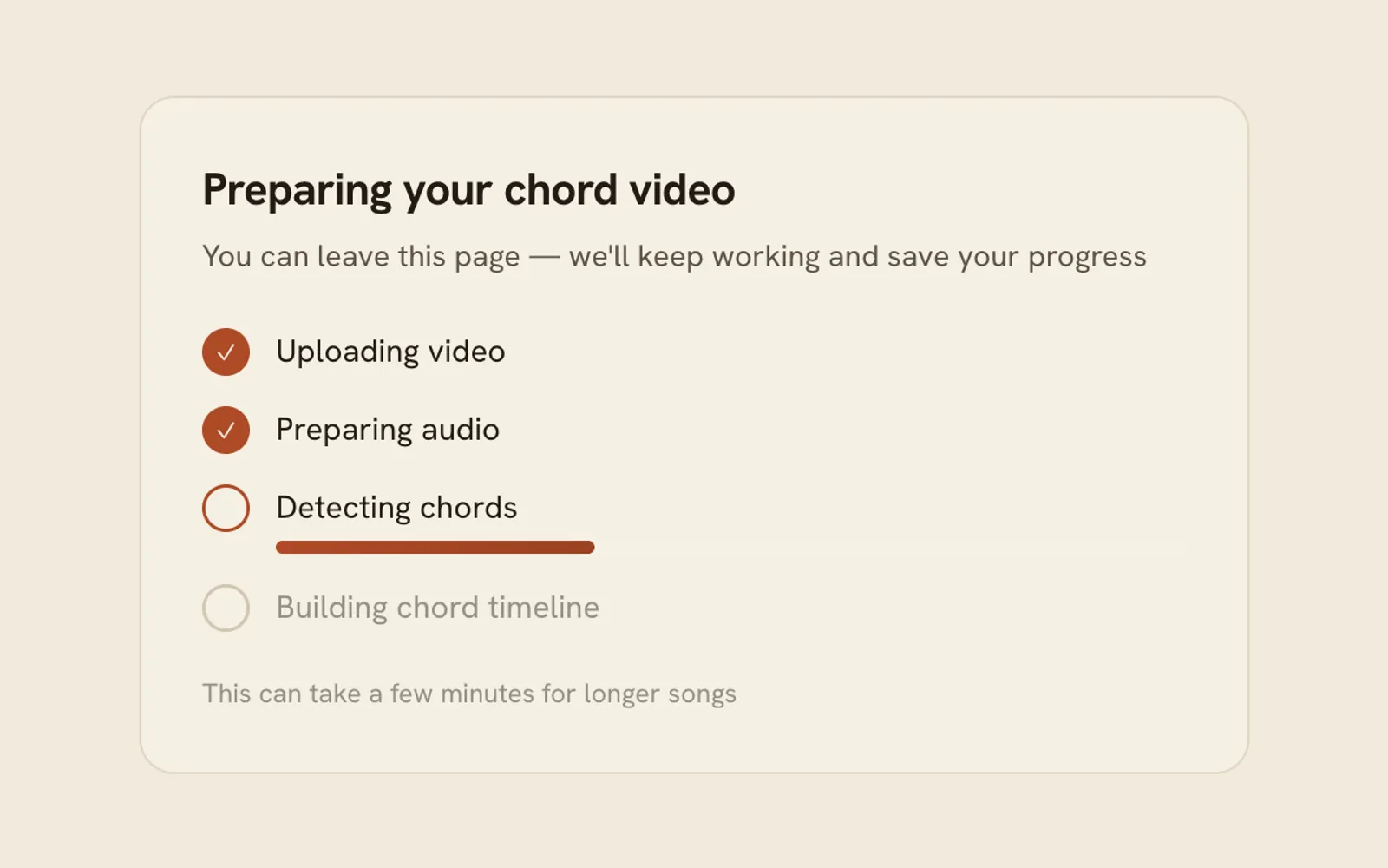 FlowChord preparing the project: optimizing the files, then detecting chords and lyrics